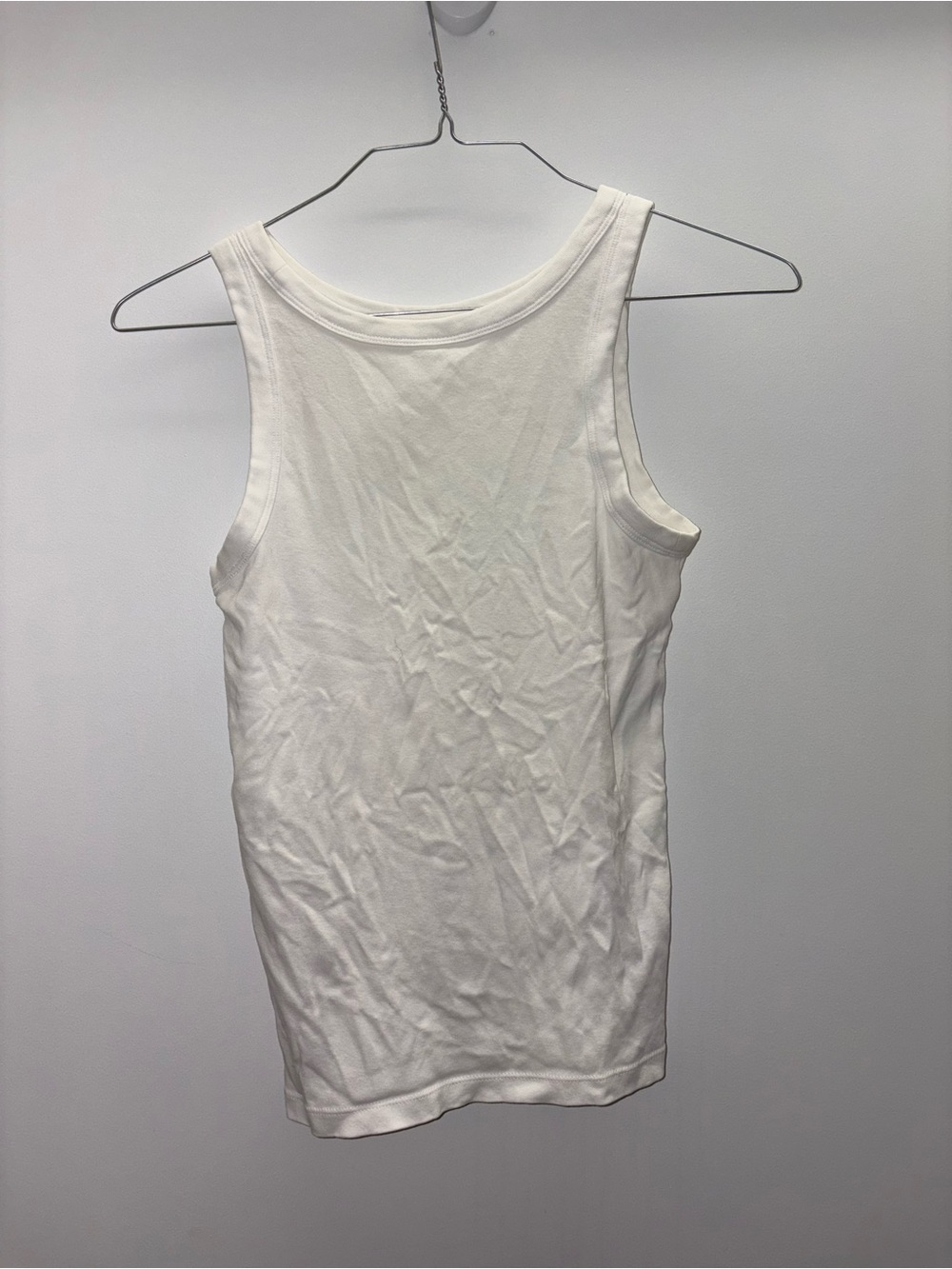 Arket White Ribbed Tank Top